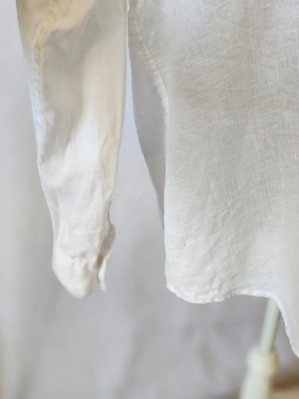 Quince Women's Large White 100% European Linen Long Sleeve Button-Down Shirt - Picture 7 of 15
